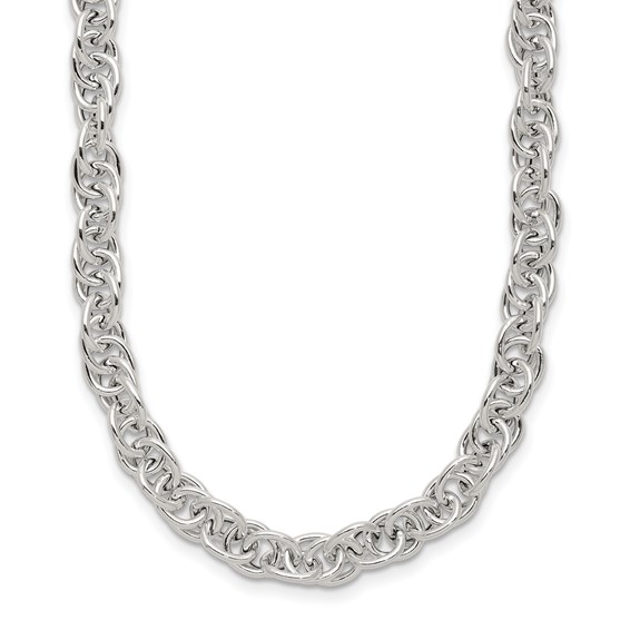 Sterling Silver Polished Fancy Link Necklace