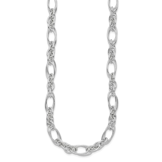 Sterling Silver Polished Fancy Link 18in Necklace