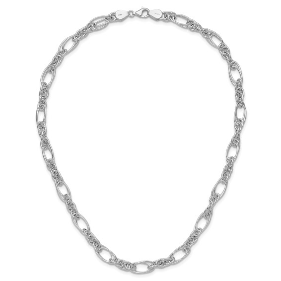 Sterling Silver Polished Fancy Link 18in Necklace