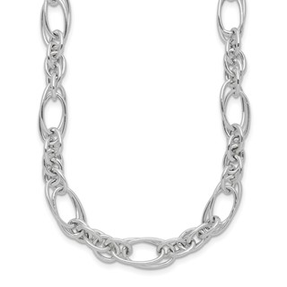 Sterling Silver Polished Fancy Link 18in Necklace