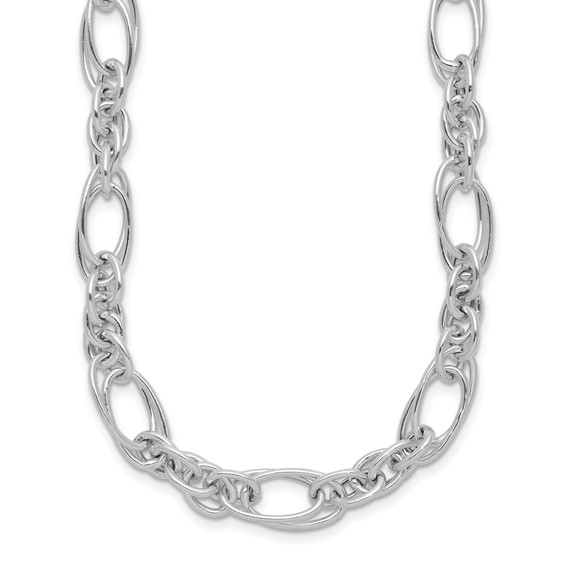 Sterling Silver Polished Fancy Link 18in Necklace