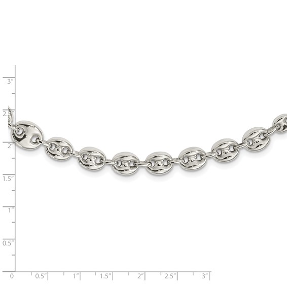 Sterling Silver Polished Fancy Link 18in Necklace