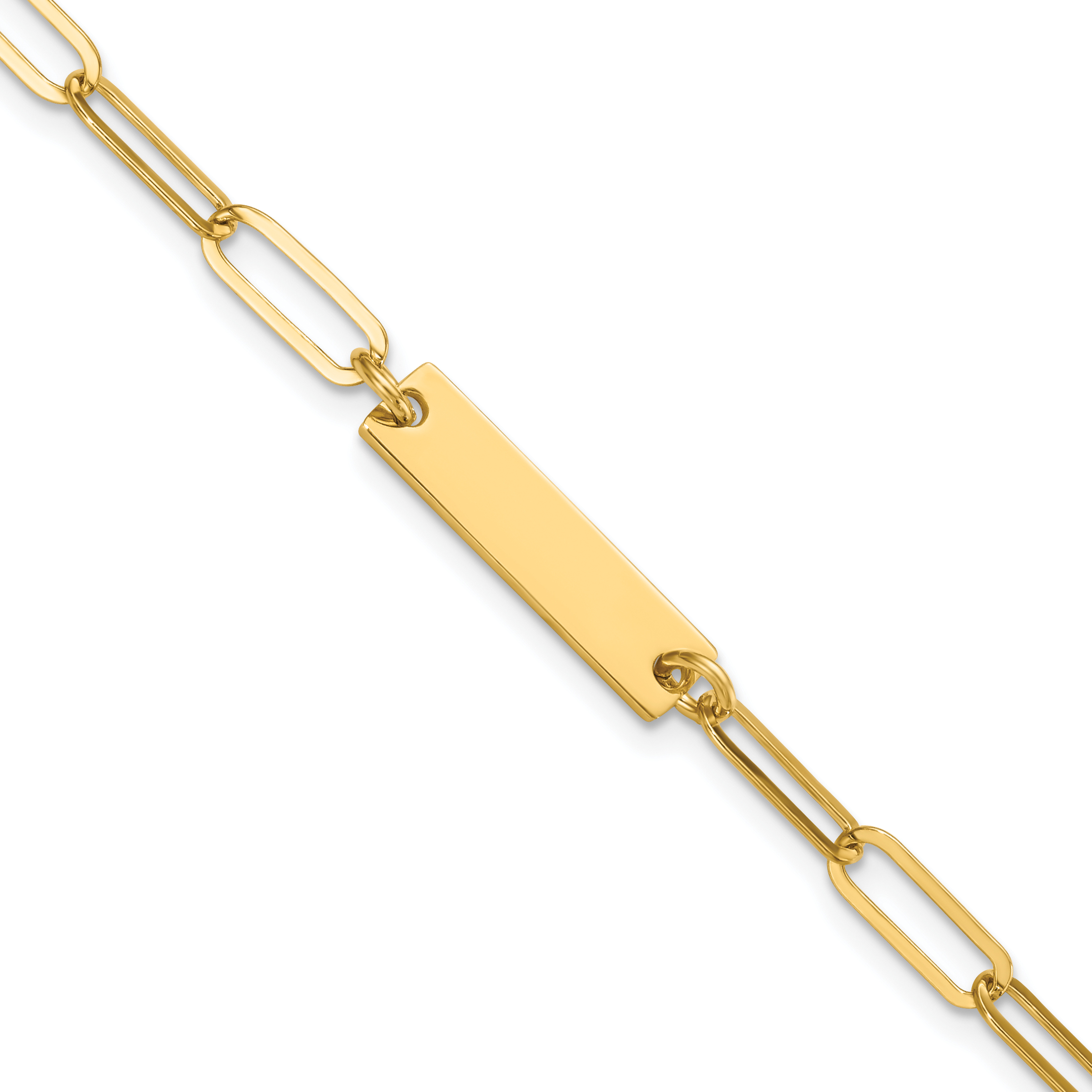 Sterling Silver Gold-plated Polished ID w/ 1.25in ext. Bracelet (QG5984-6.75)