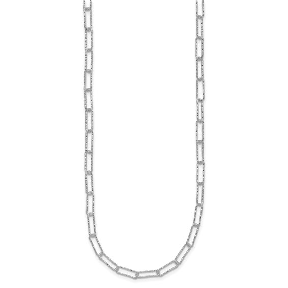 Sterling Silver D/C Fancy Open Link w/1.5 in ext. Necklace