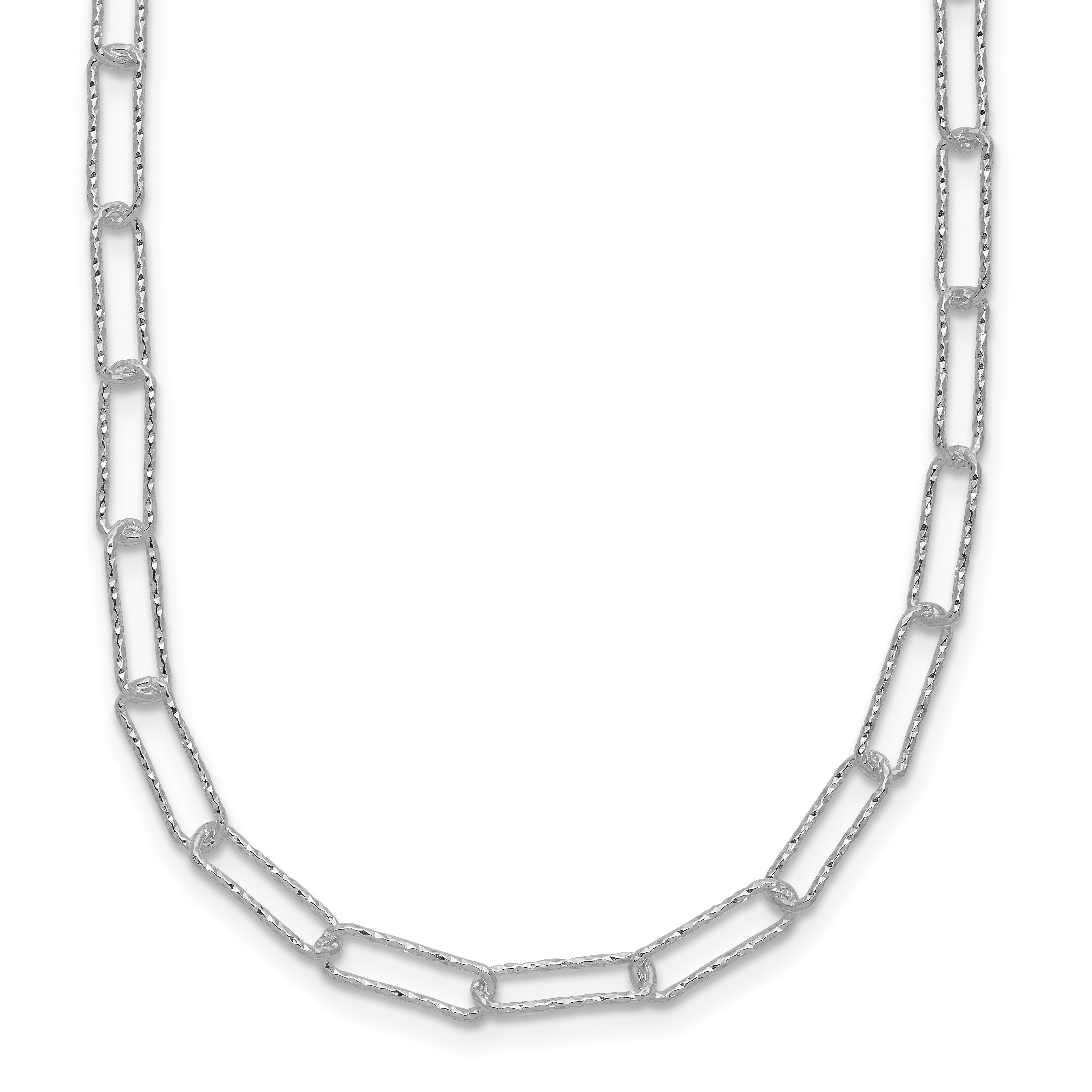 Sterling Silver D/C Fancy Open Link w/1.5 in ext. Necklace (QG5986-16.75)