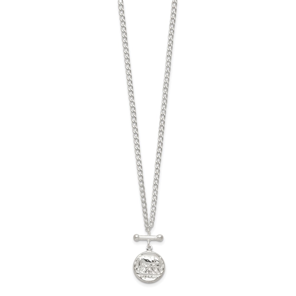 Sterling Silver Replica Roman Coin Necklace (QG5991-18)