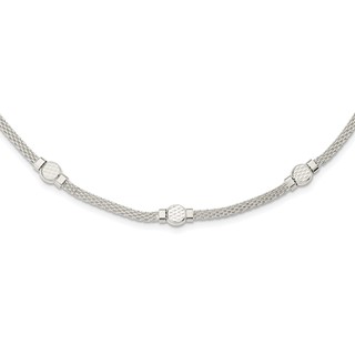 Sterling Silver Mesh Fancy Necklace