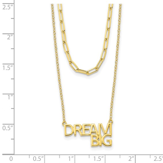 Sterling Silver Gold-tone Dream Big Double Necklace