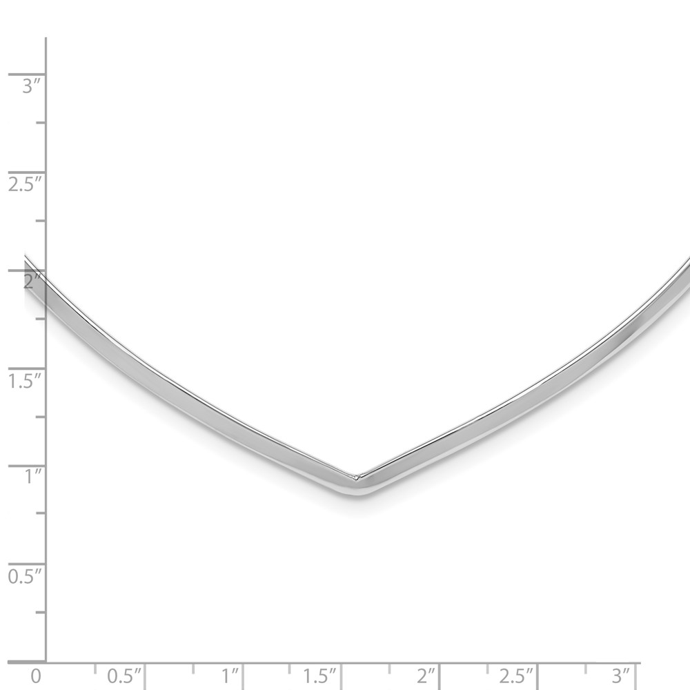 Sterling Silver Rhod. Polished V Cuff Necklace (QG6042-13.5)