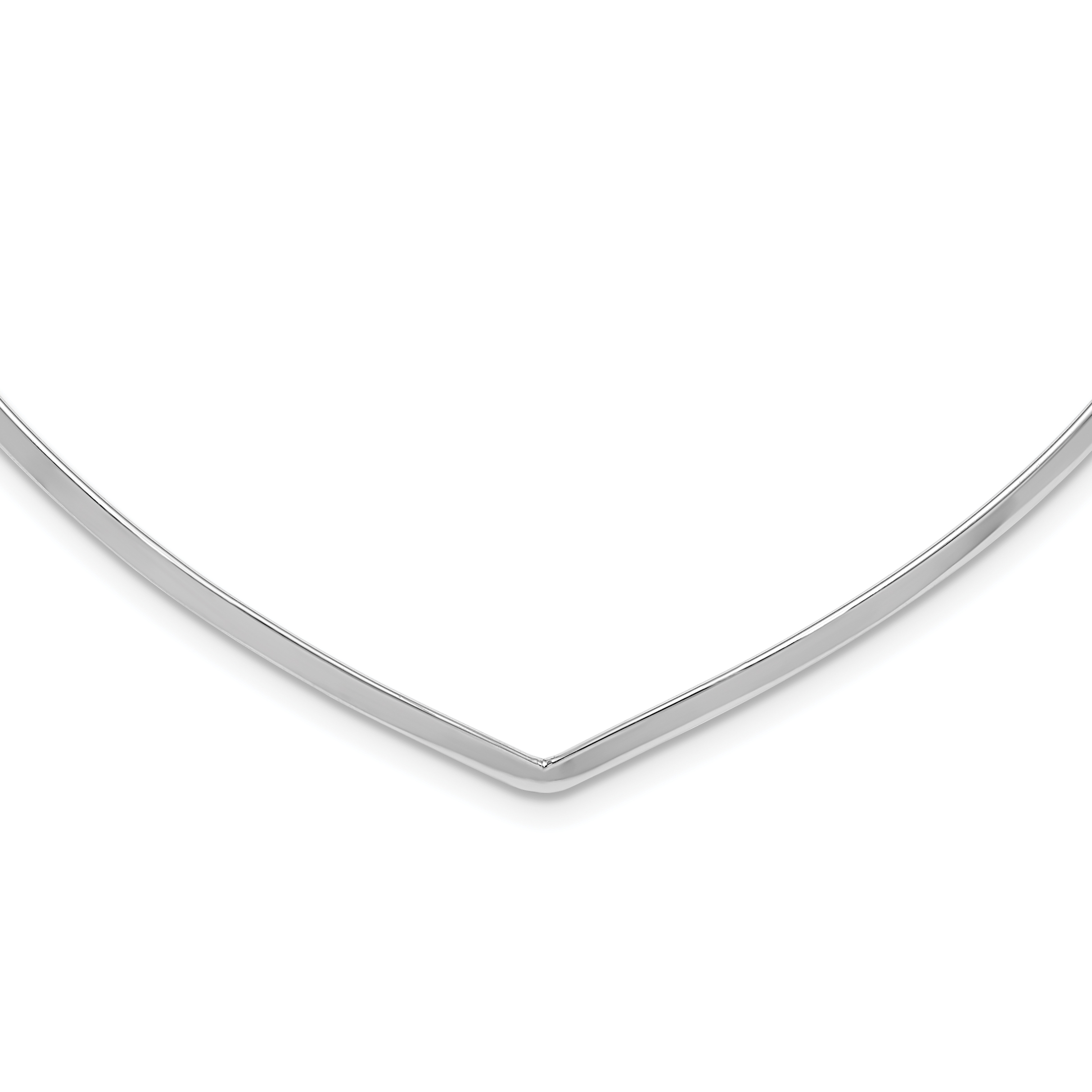 Sterling Silver Rhod. Polished V Cuff Necklace (QG6042-13.5)