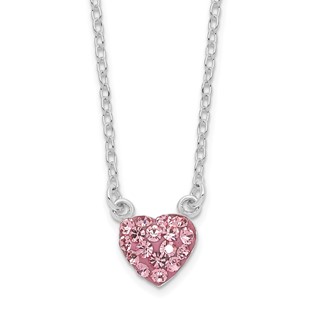Sterling Silver Crystal Heart Necklace