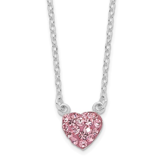 Sterling Silver Crystal Heart Necklace