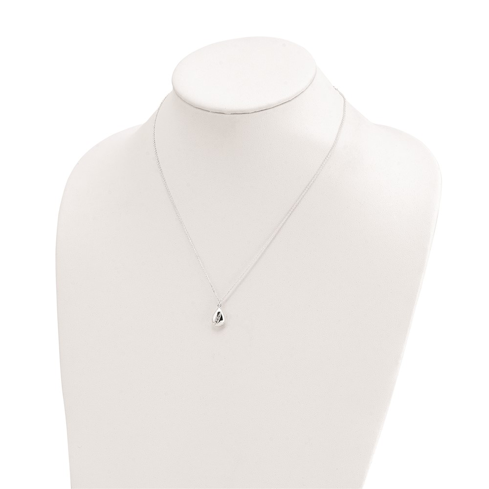 Sterling Silver CZ 16in w/2in ext Teardrop Necklace (QG6115-16)