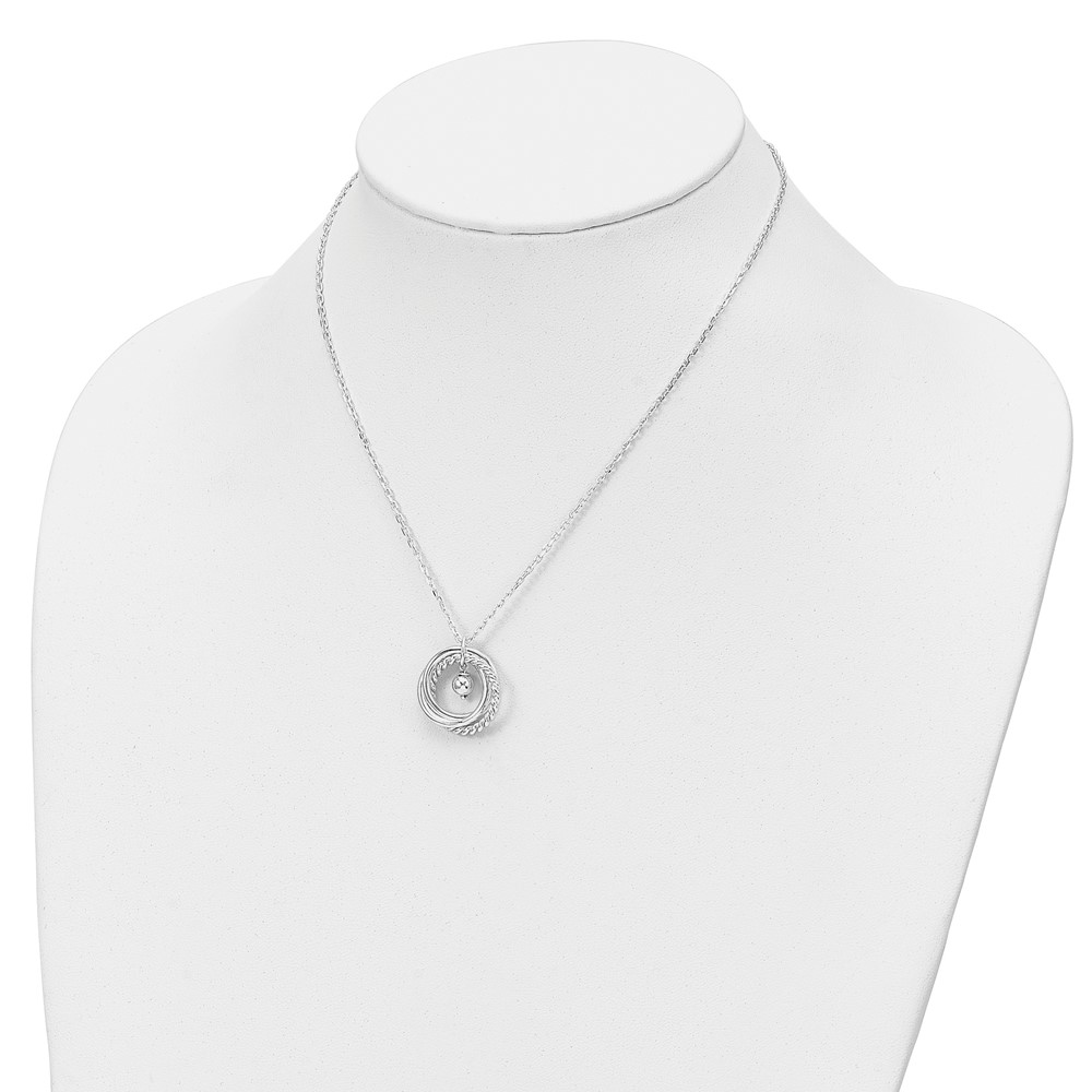 Sterling Silver 3-Circles Necklace (QG6123-16)