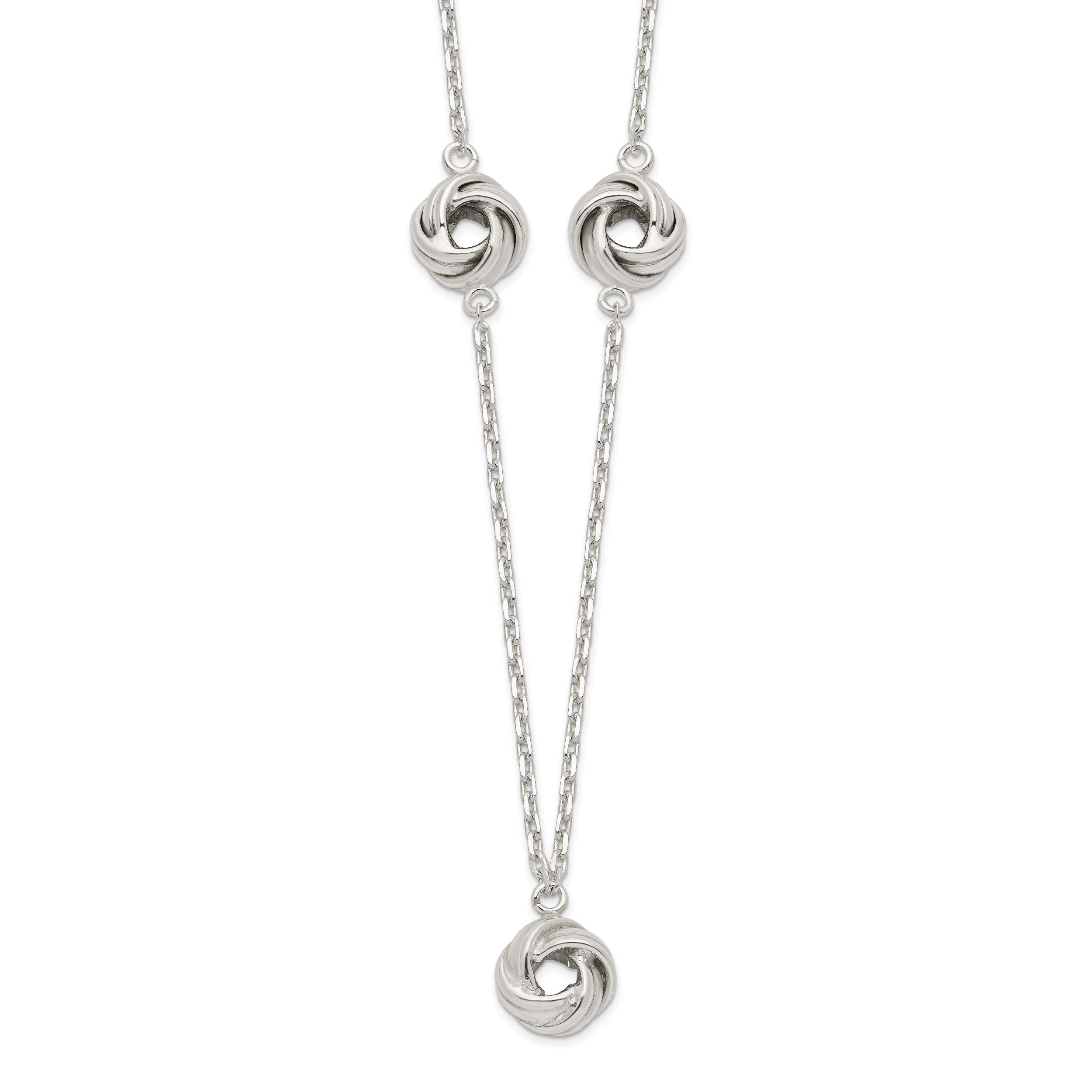 Sterling Silver Love Knot Necklace (QG6125-16)