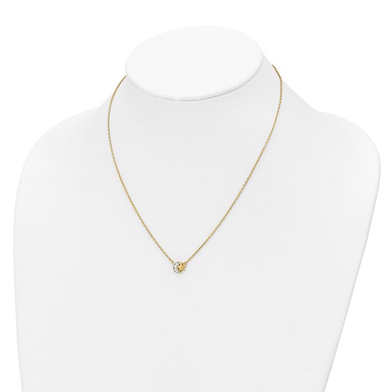 Affordable Expressions Sterling Silver Gold-tone CZ Satin Star and Polished Moon 17 Inch Necklace