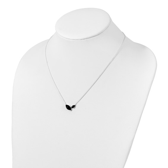Sterling Silver Faceted Onyx Necklace