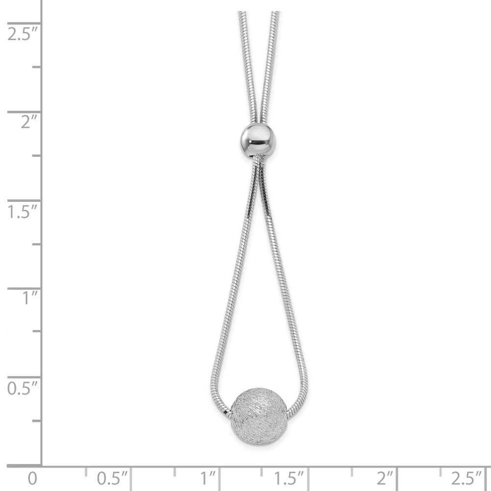 Sterling Silver Rhodium-plated Diamond-cut Beaded Drop 18in Necklace (QG6212-18)