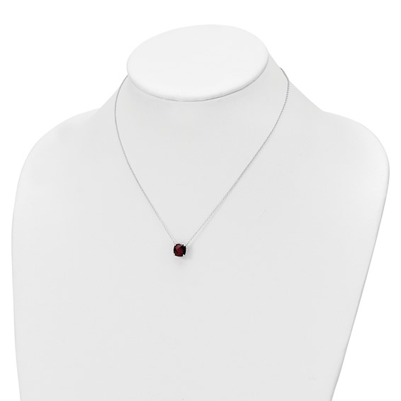 Sterling Silver Square Gemstone Necklace