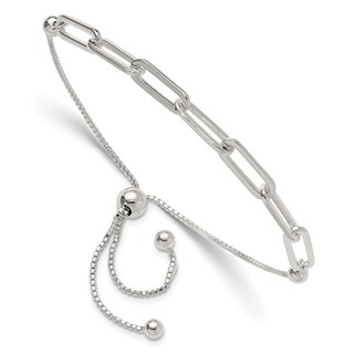 Sterling Silver Paperclip Adjustable Bracelet