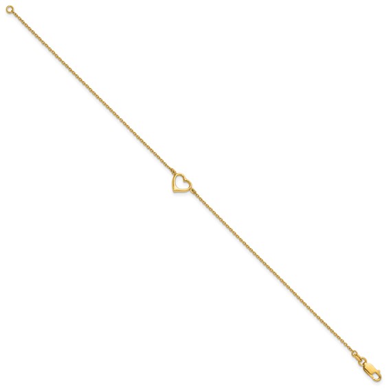 Affordable Expressions Sterling Silver Rhodium and Gold-tone Open Heart 10 Inch Anklet
