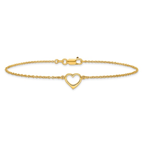 Affordable Expressions Sterling Silver Rhodium and Gold-tone Open Heart 10 Inch Anklet