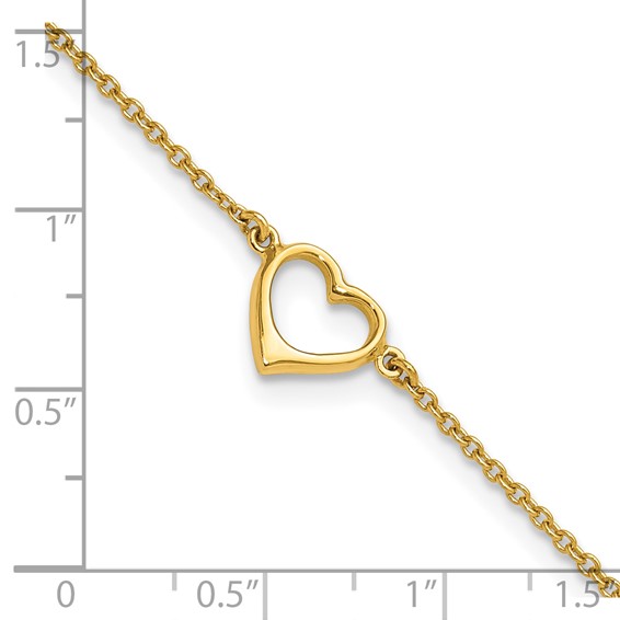 Affordable Expressions Sterling Silver Rhodium and Gold-tone Open Heart 10 Inch Anklet