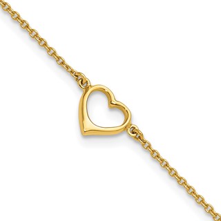 Affordable Expressions Sterling Silver Rhodium and Gold-tone Open Heart 10 Inch Anklet