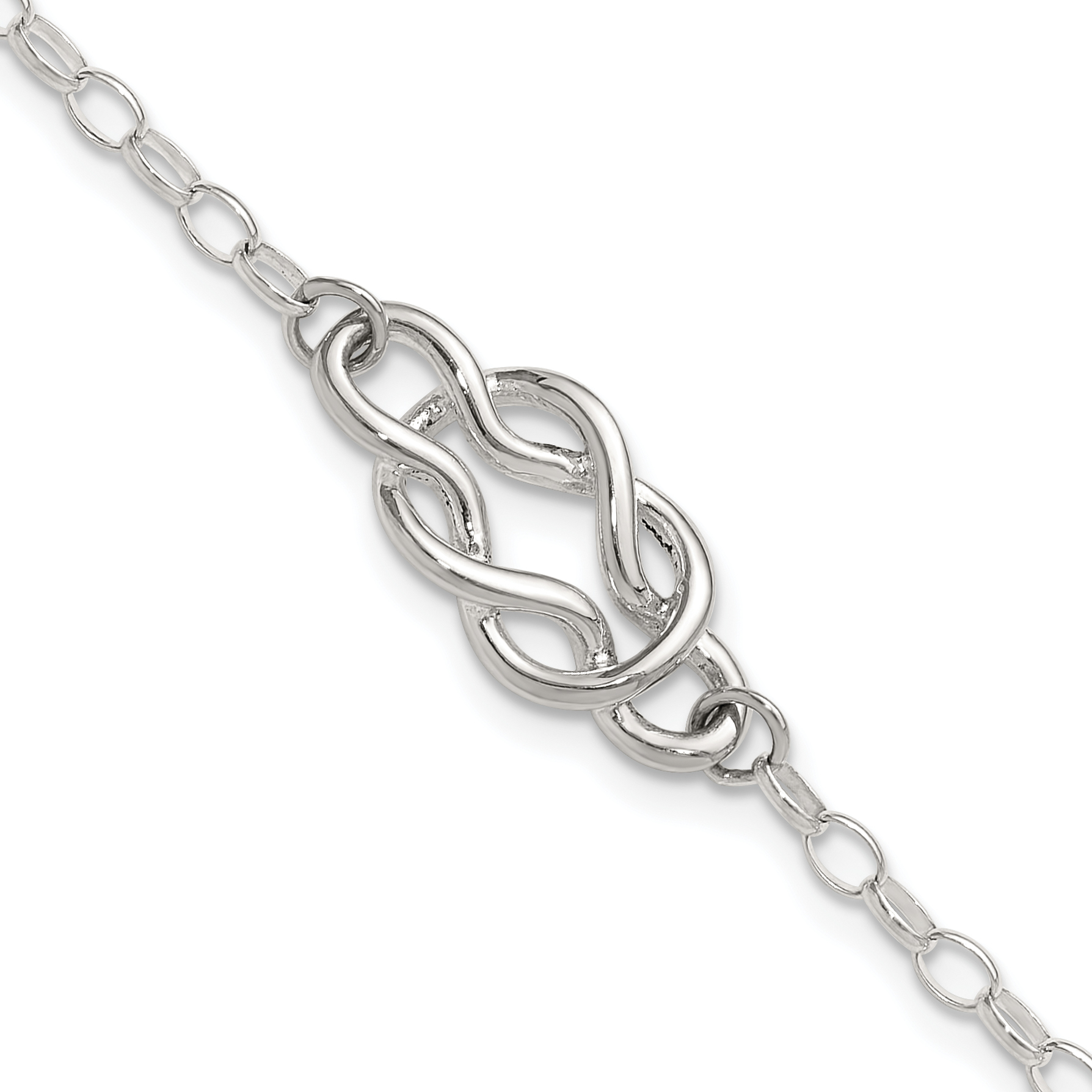 Sterling Silver Polished Fancy Knot Link Bracelet (QG6370-7.25)