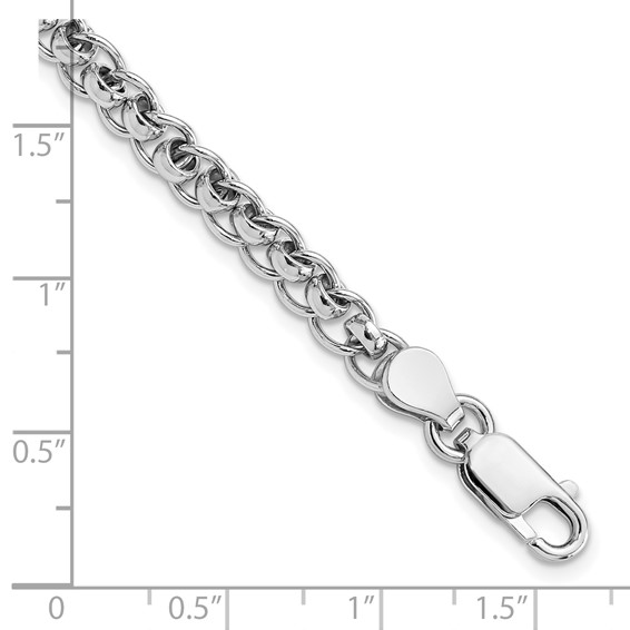 Sterling Silver Rhodium-plated Fancy Link 7.5in Bracelet