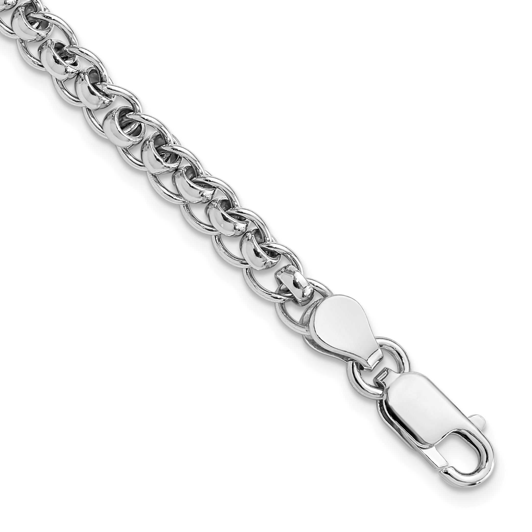 Sterling Silver Rhodium-plated Fancy Link 7.5in Bracelet (QG6391-7.5)