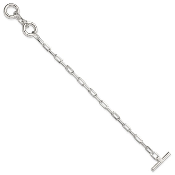Sterling Silver Open Link 6.5in with 1in ext. Toggle Bracelet