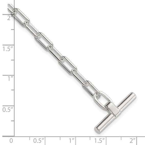 Sterling Silver Open Link 6.5in with 1in ext. Toggle Bracelet