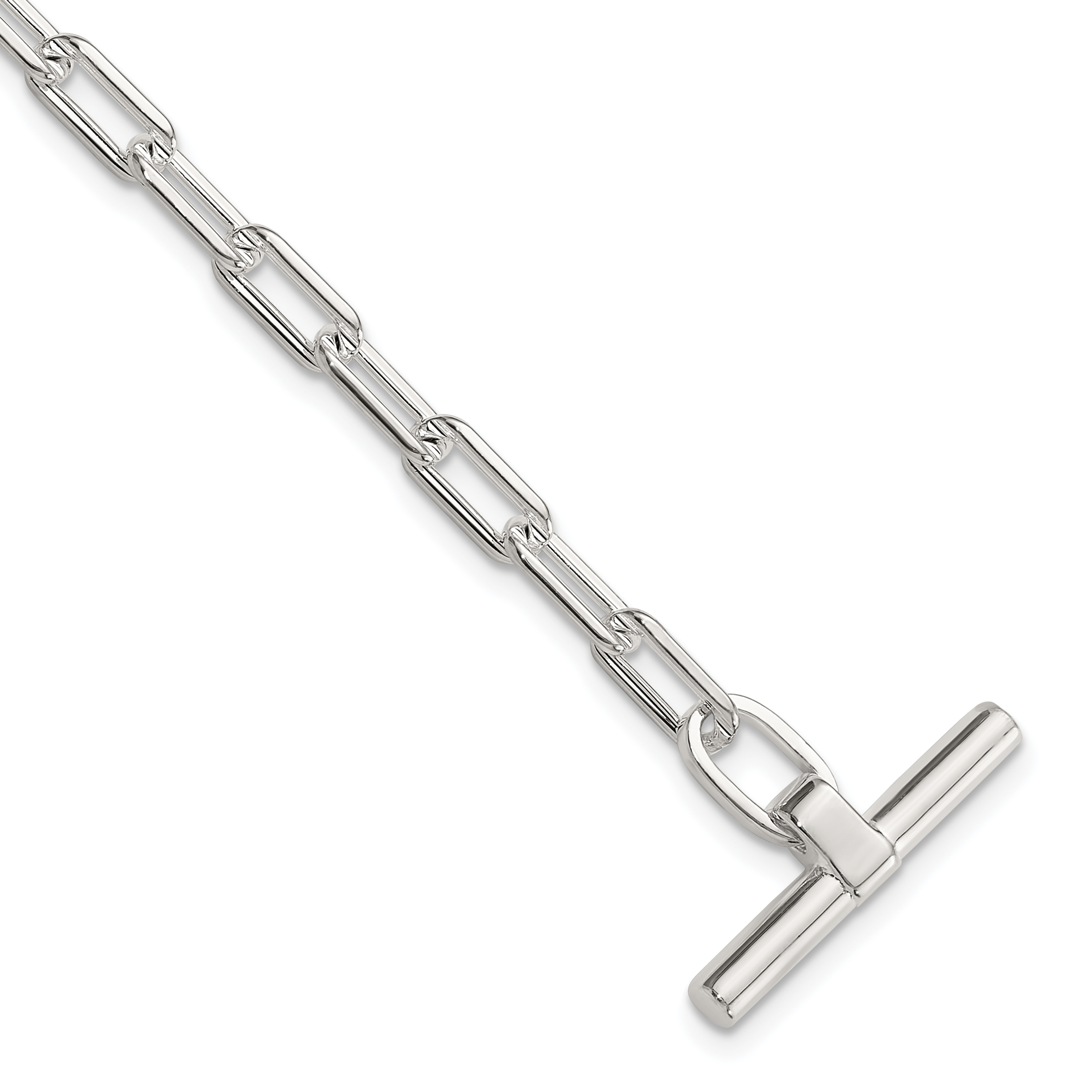 Sterling Silver Open Link 6.5in with 1in ext. Toggle Bracelet (QG6395-6.5)