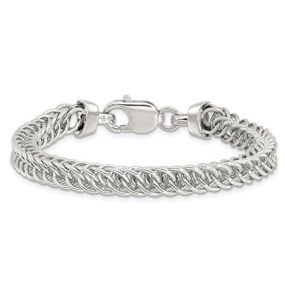 Sterling Silver Rhodium-plated Fancy Link 7.5in Bracelet