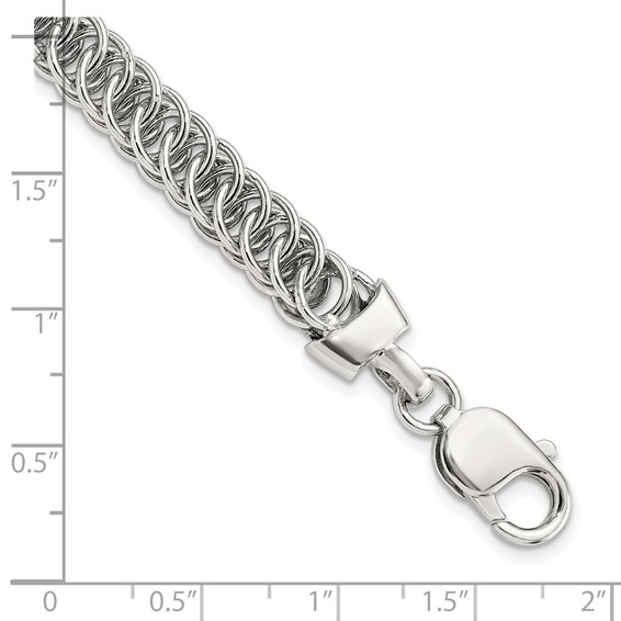 Sterling Silver Rhodium-plated Fancy Link 7.5in Bracelet