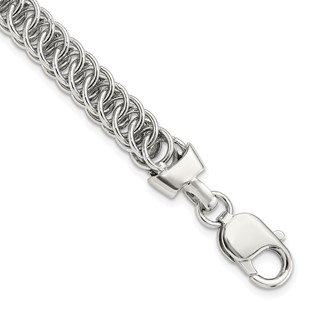 Sterling Silver Rhodium-plated Fancy Link 7.5in Bracelet