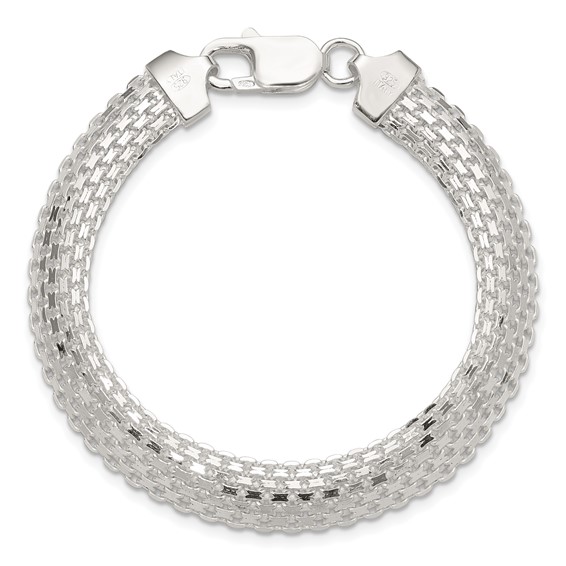 Sterling Silver Polished 8.5mm Bismark 7in Bracelet