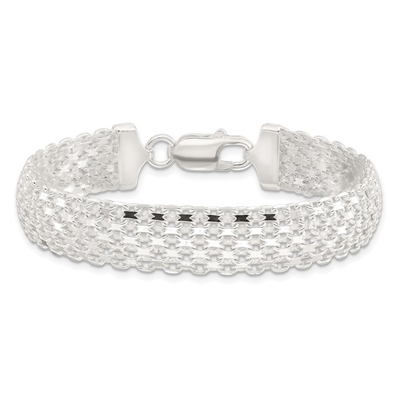 Sterling Silver Polished 11.5mm Bismark 7in Bracelet