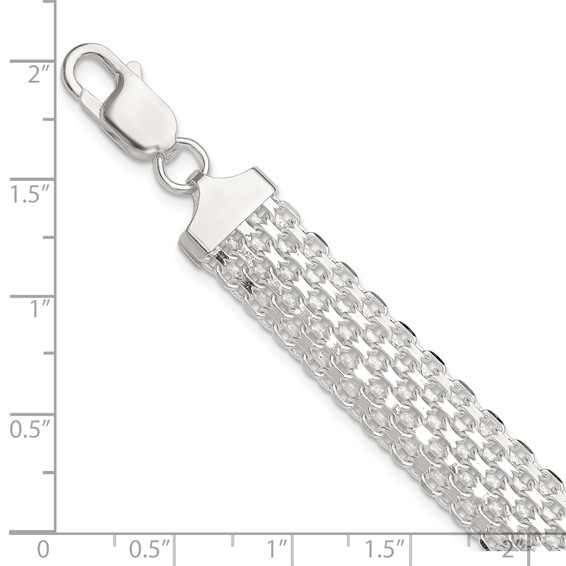 Sterling Silver Polished 11.5mm Bismark 7in Bracelet