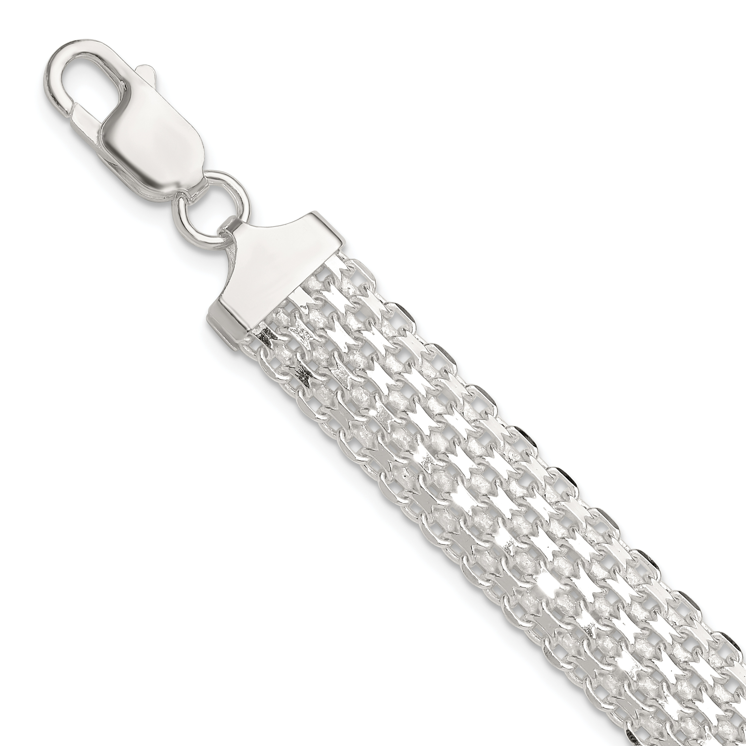 Sterling Silver Polished 11.5mm Bismark 7in Bracelet (QG6411-7)