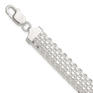 Sterling Silver Polished 11.5mm Bismark 7in Bracelet