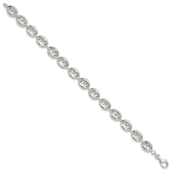 Sterling Silver Polished Fancy Link Bracelet