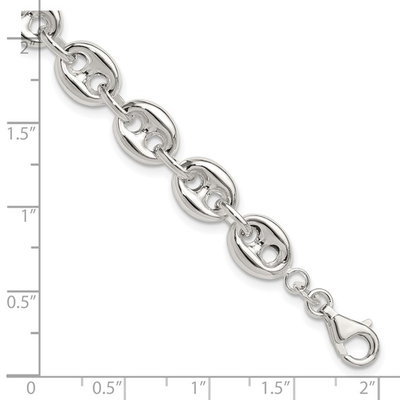 Sterling Silver Polished Fancy Link Bracelet