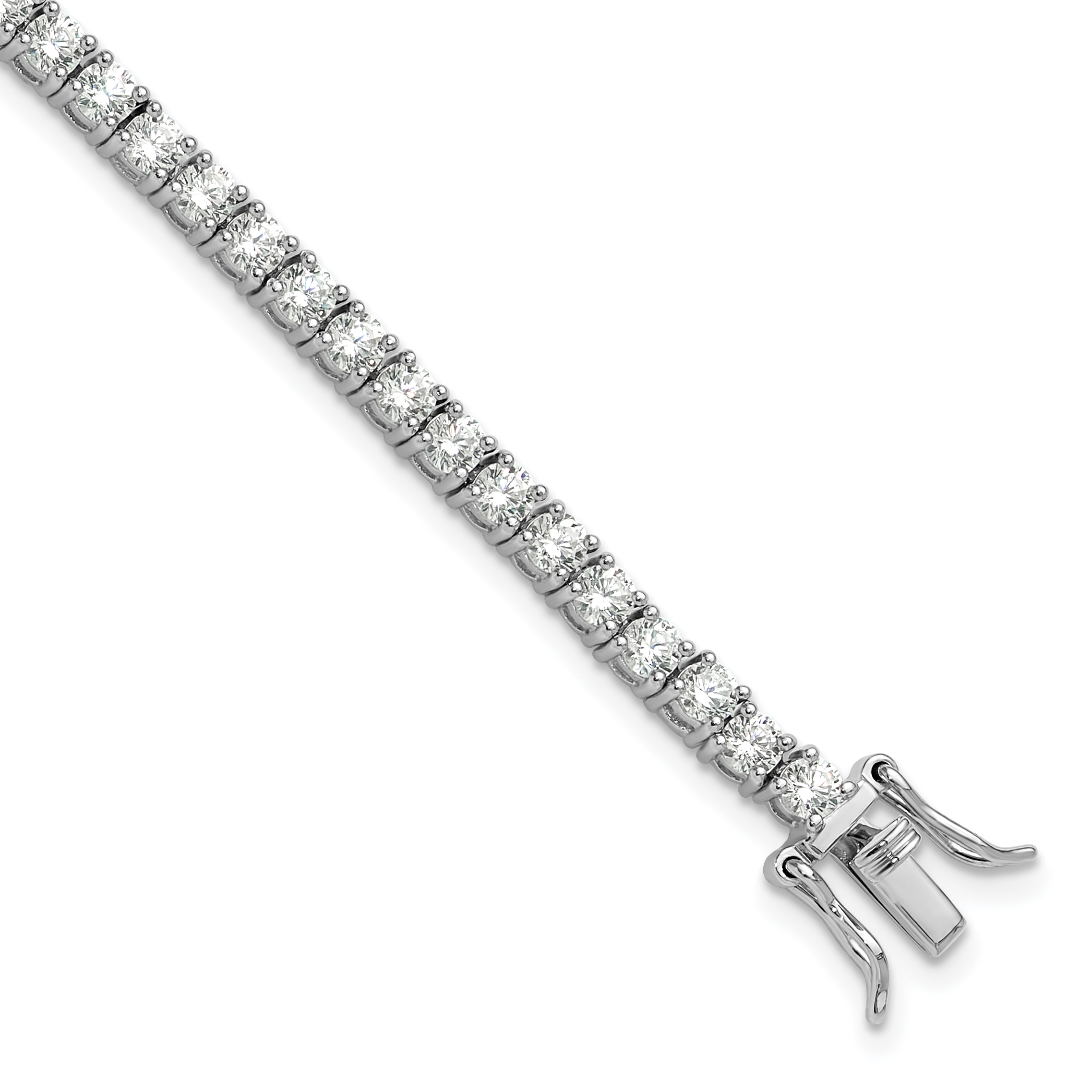 Sterling Silver Rhodium-plated Polished CZ Tennis Bracelet (QG6431-7.25)