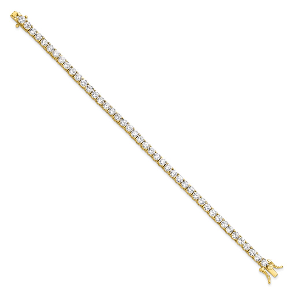 Sterling Silver Gold-tone 4mm CZ 7.5in Tennis Bracelet (QG6432GP-7.5)