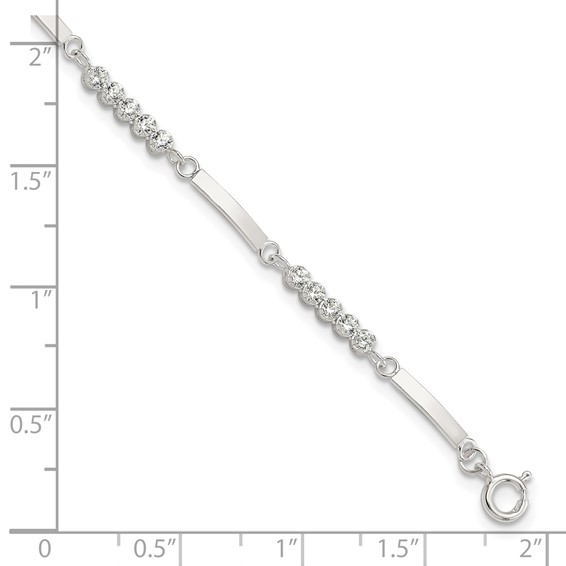 Sterling Silver Rhodium-plated CZ 7.25in w/1in ext. Bracelet