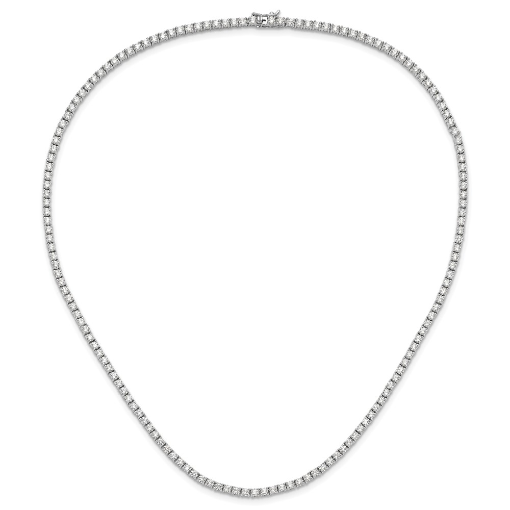 Sterling Silver Rhodium-plated Polished CZ Tennis Necklace (QG6490-18.25)