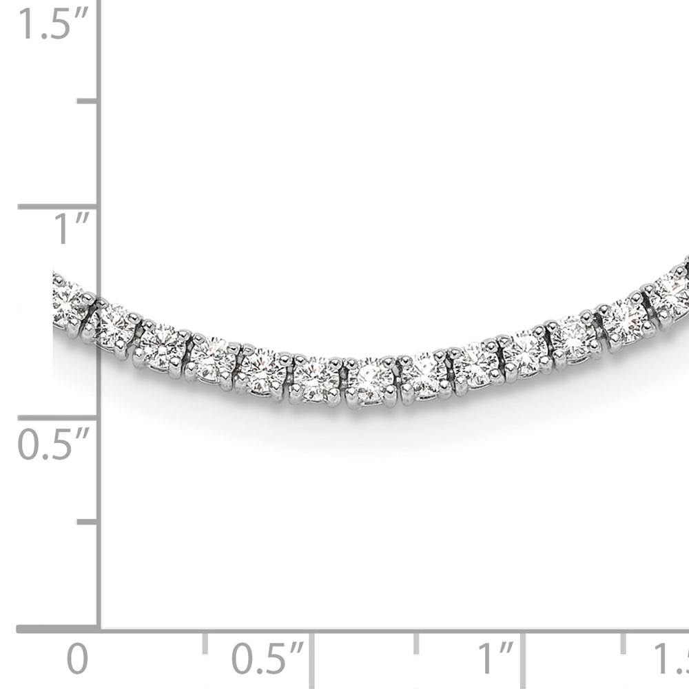 Sterling Silver Rhodium-plated Polished CZ Tennis Necklace (QG6490-18.25)