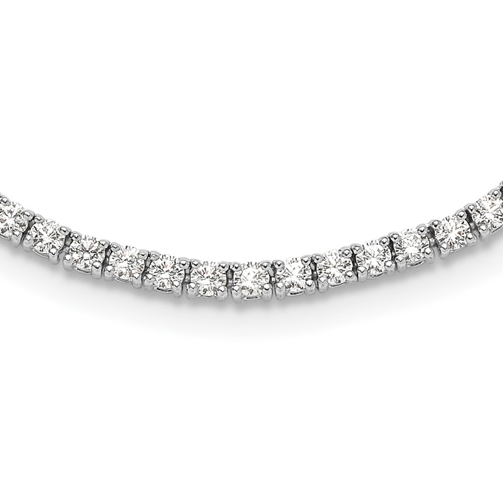 Sterling Silver Rhodium-plated Polished CZ Tennis Necklace (QG6490-18.25)